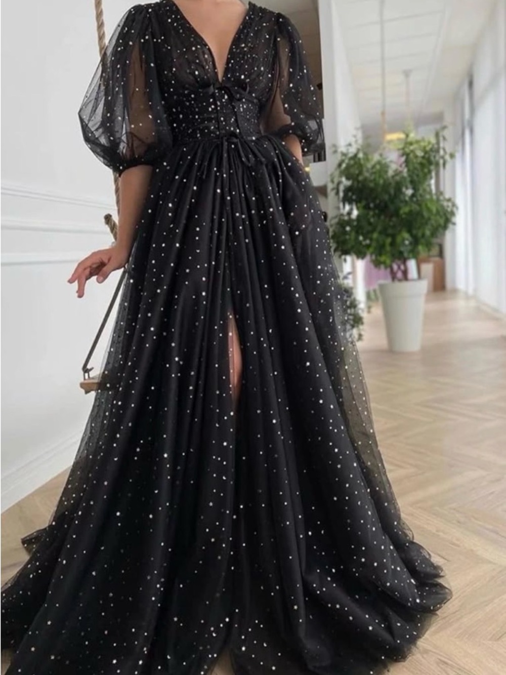 Black Star Tulle A-Line Formal Dress Size 18 NWOT